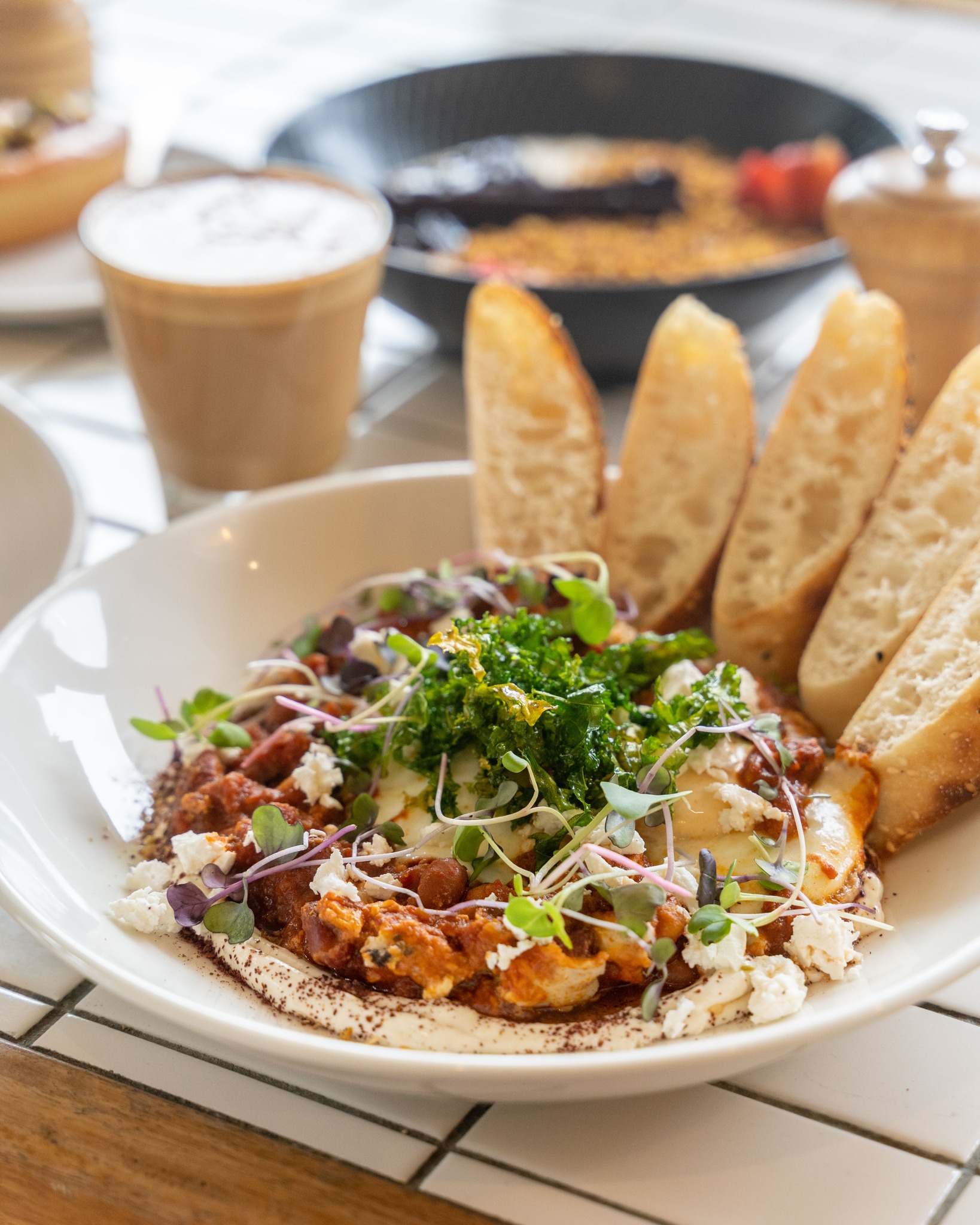 Indulging in a warm and comforting breakfast delight with our baked eggs 🍳✨